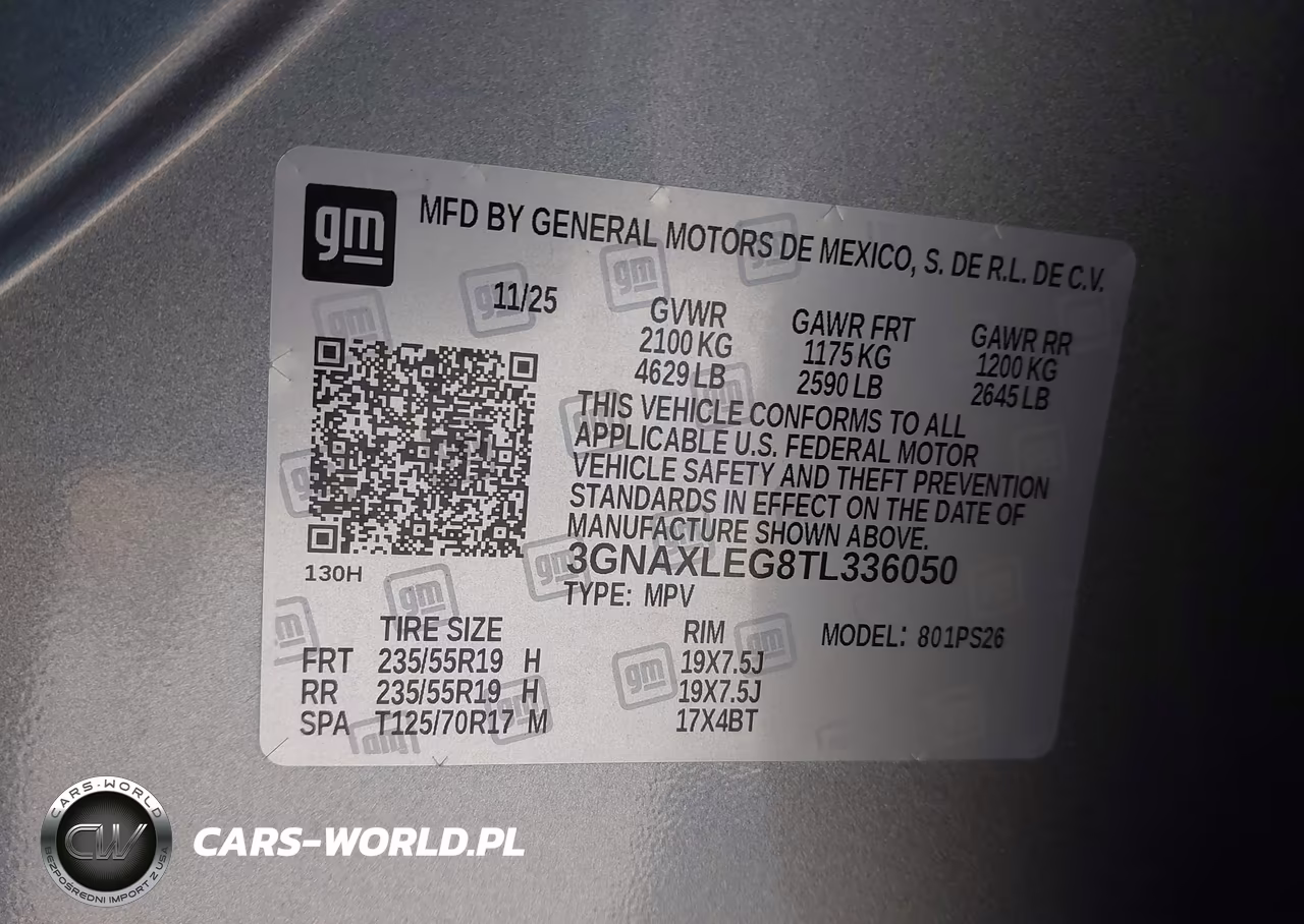 2026 Chevrolet Equinox Fwd Rs VIN:3GNAXLEG8TL336050 - 9
