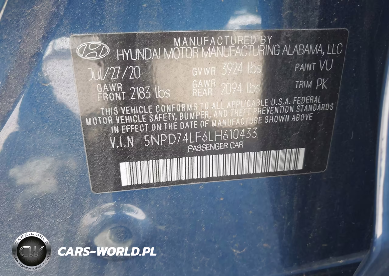 2020 Hyundai Elantra Se VIN:5NPD74LF6LH610433 - 9