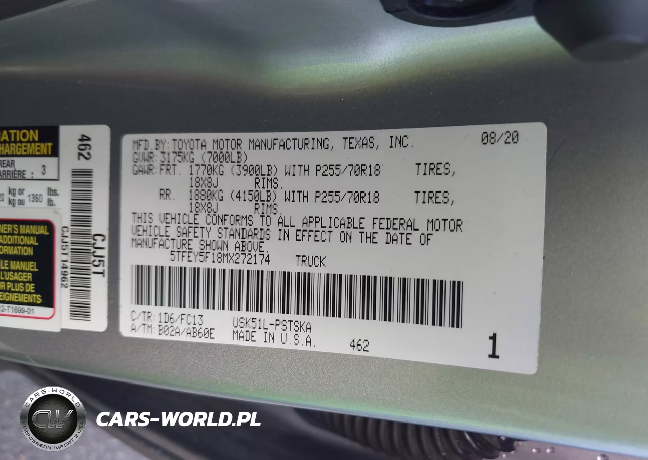 2021 Toyota Tundra Sr5 VIN:5TFEY5F18MX272174 - 9