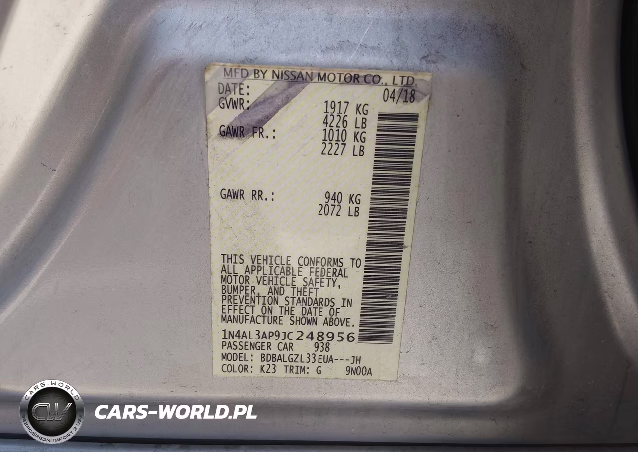 2018 Nissan Altima 2.5 S VIN:1N4AL3AP9JC248956 - 9
