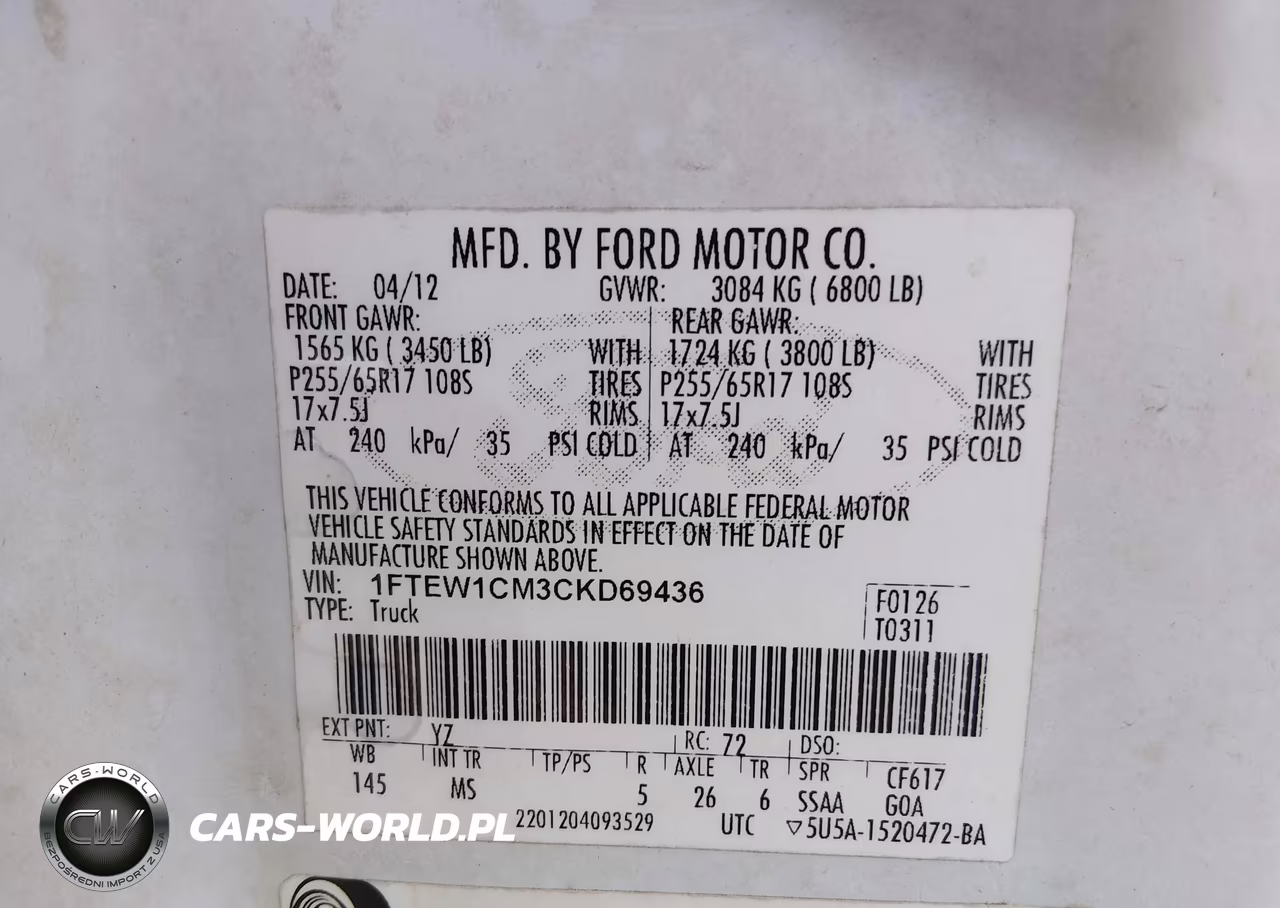 2012 Ford F-150 Xlt VIN:1FTEW1CM3CKD69436 - 9