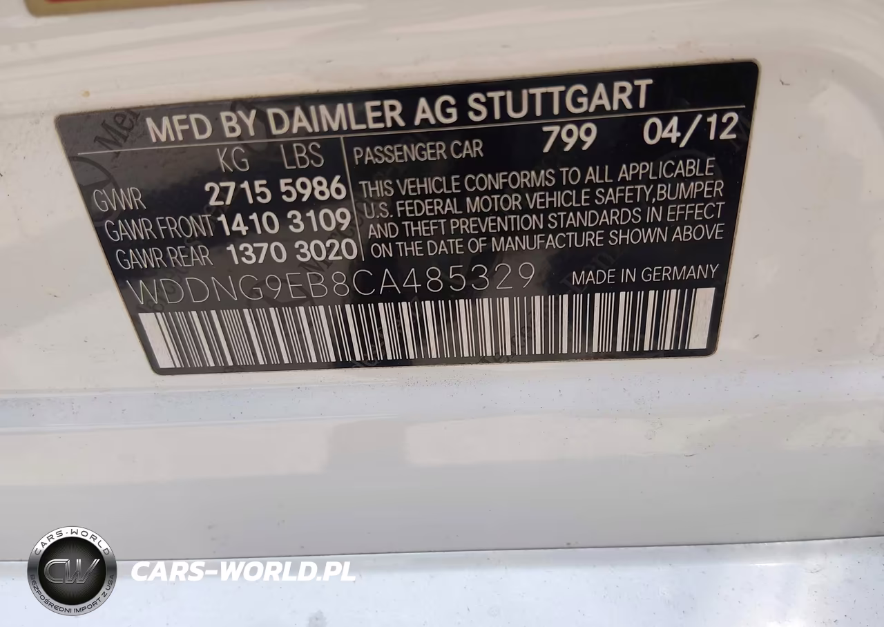 2012 Mercedes-Benz S 550 4Matic VIN:WDDNG9EB8CA485329 - 9