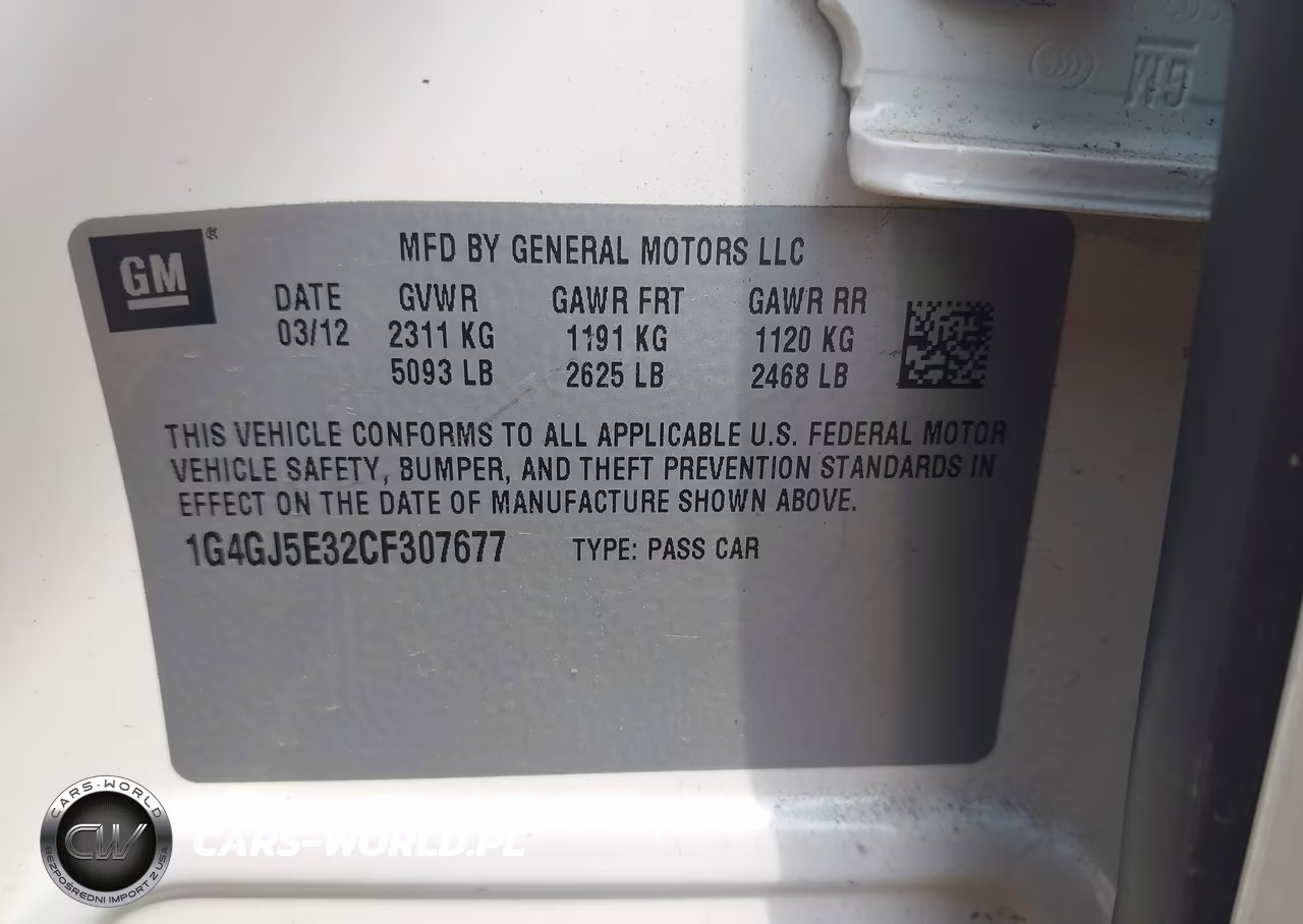 2012 Buick Lacrosse Touring Group VIN:1G4GJ5E32CF307677 - 9