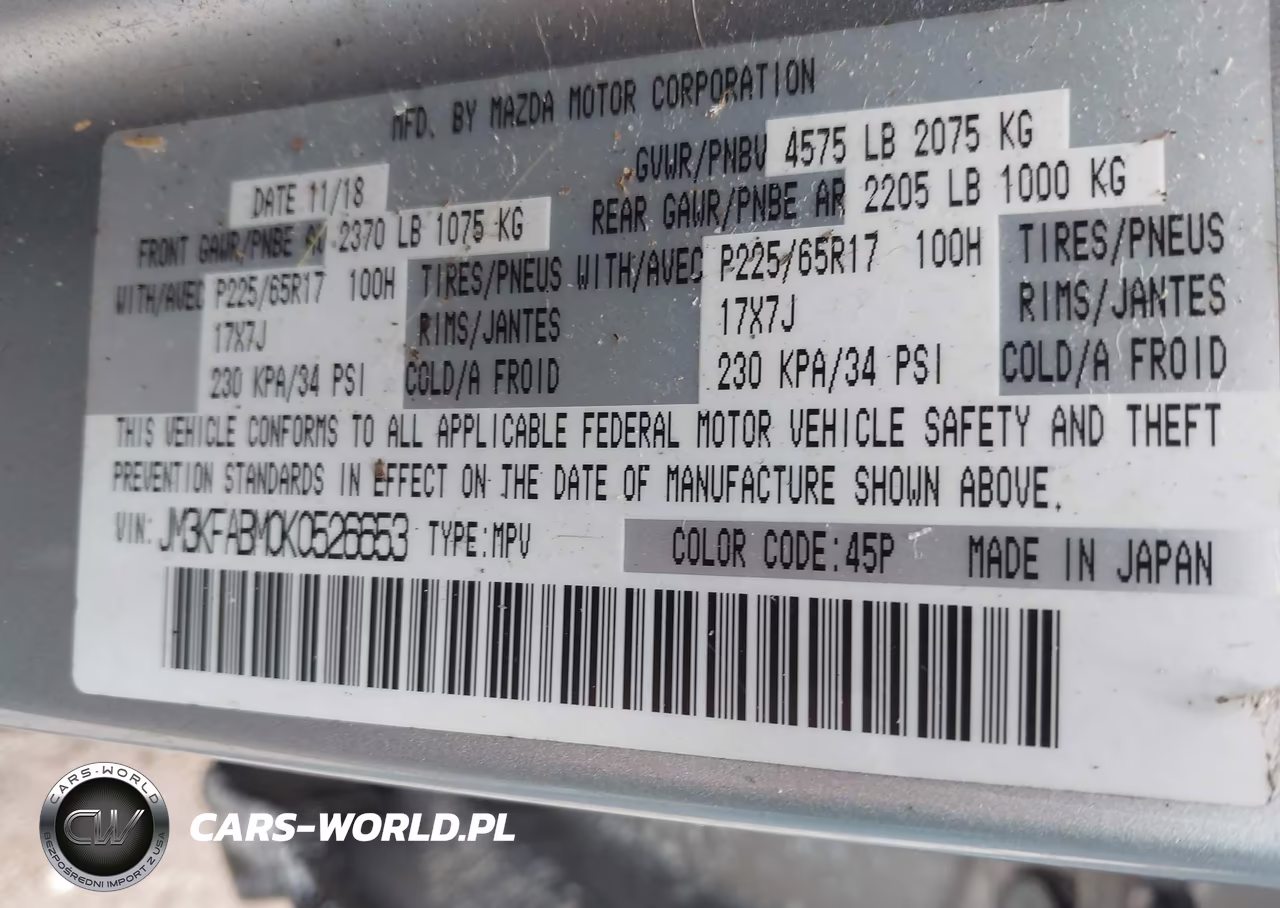 2019 Mazda Cx-5 Sport VIN:JM3KFABM0K0526653 - 9