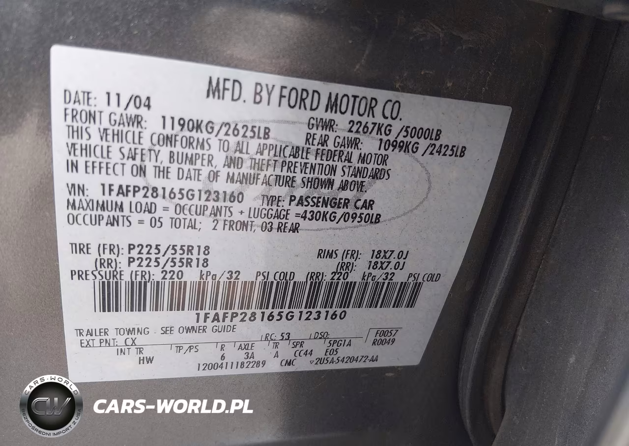 2005 Ford Five Hundred Limited VIN:1FAFP28165G123160 - 9
