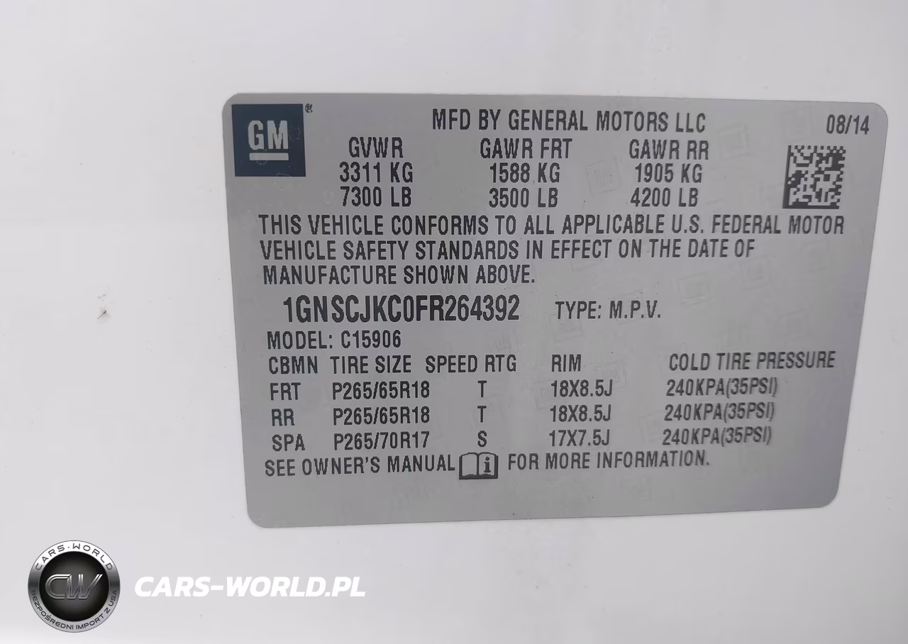 2015 Chevrolet Suburban Lt VIN:1GNSCJKC0FR264392 - 9