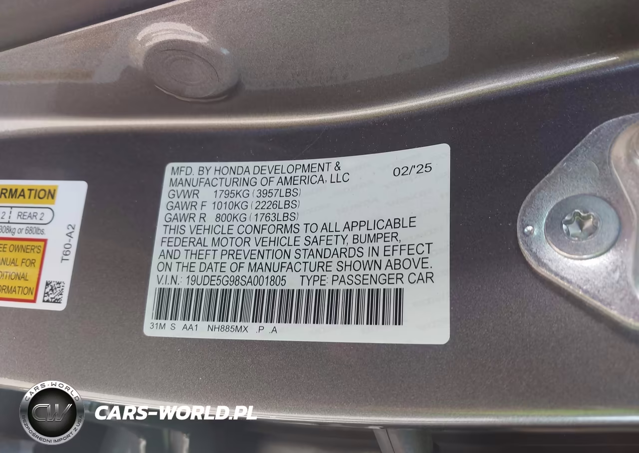 2025 Acura Integra Type S VIN:19UDE5G98SA001805 - 9