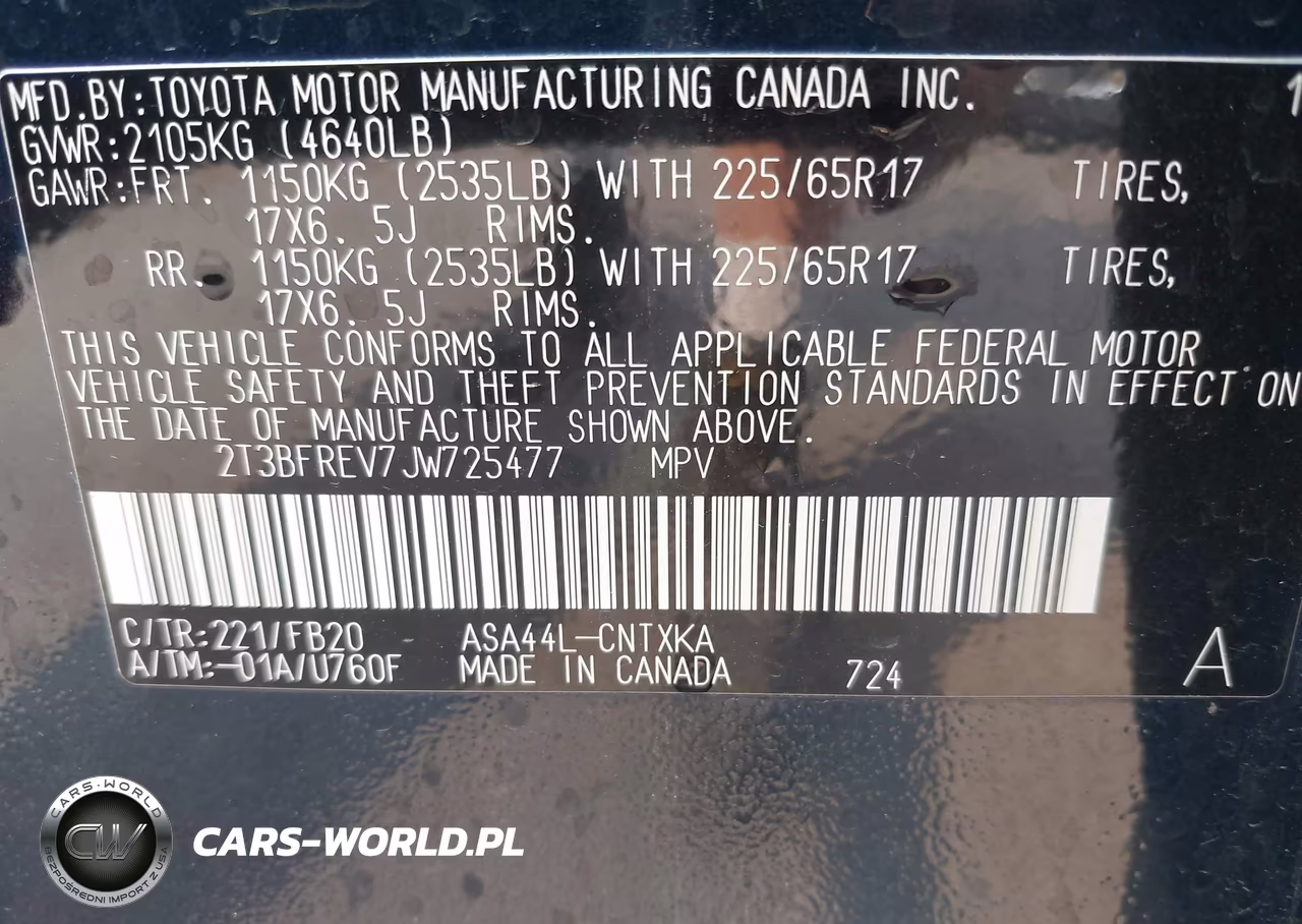 2018 Toyota Rav4 Le VIN:2T3BFREV7JW725477 - 9