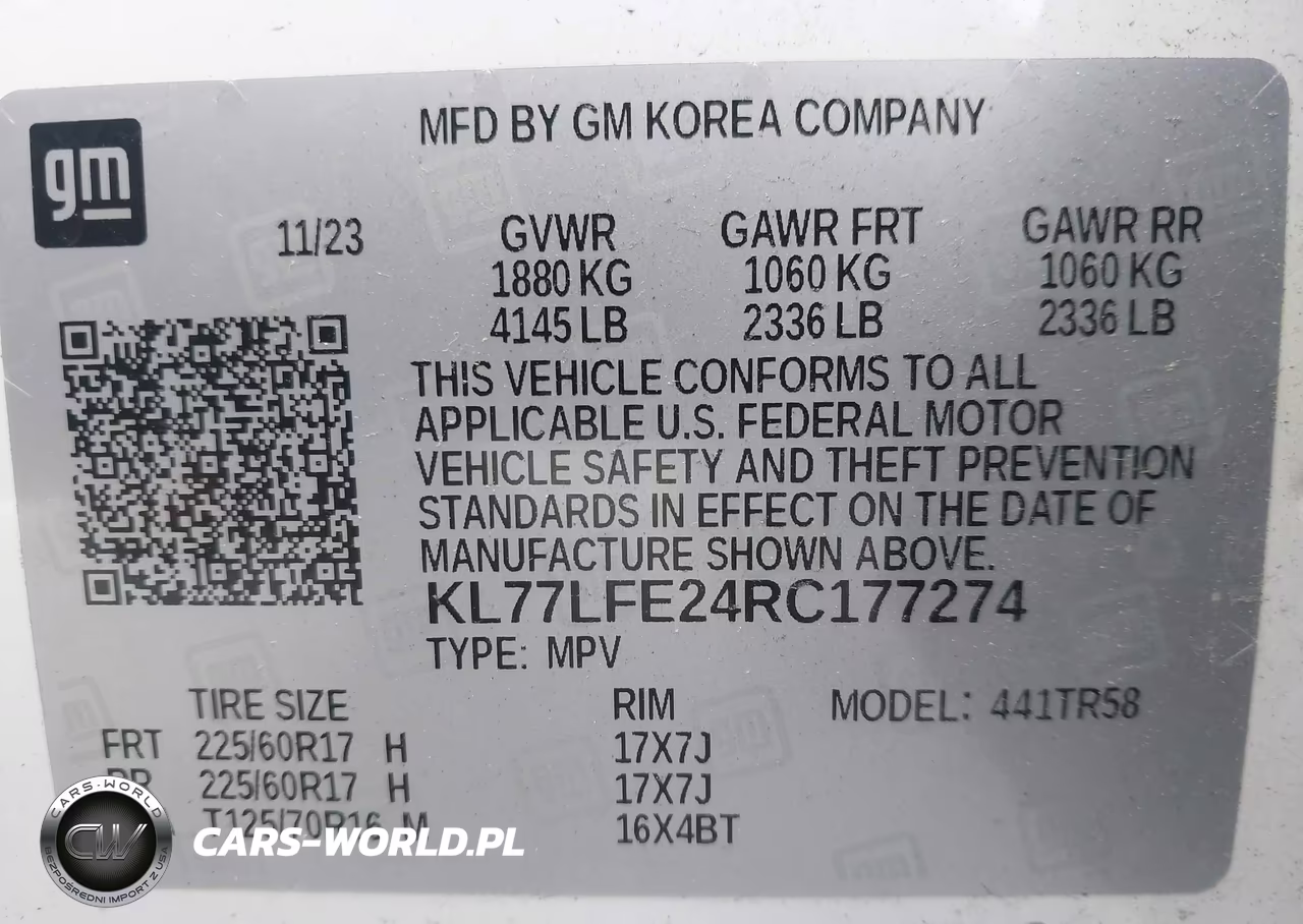 2024 Chevrolet Trax Fwd Sp VIN:KL77LFE24RC177274 - 9