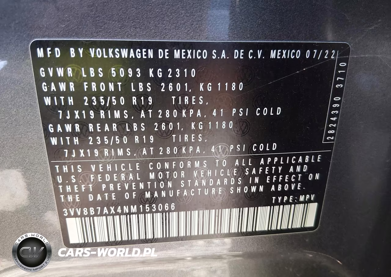 2022 Volkswagen Tiguan 2.0T Se R-Line Black VIN:3VV8B7AX4NM153066 - 9