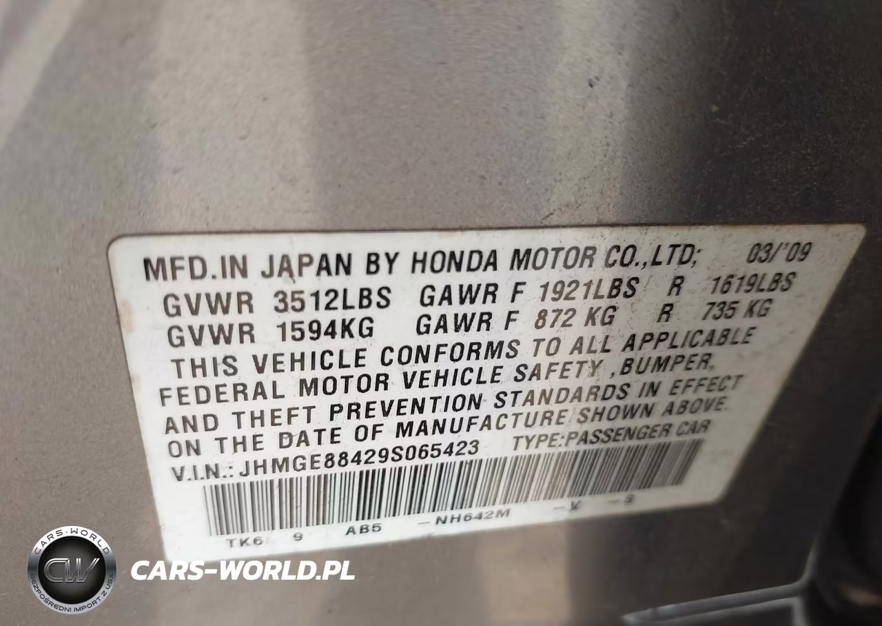 2009 Honda Fit Sport VIN:JHMGE88429S065423 - 9
