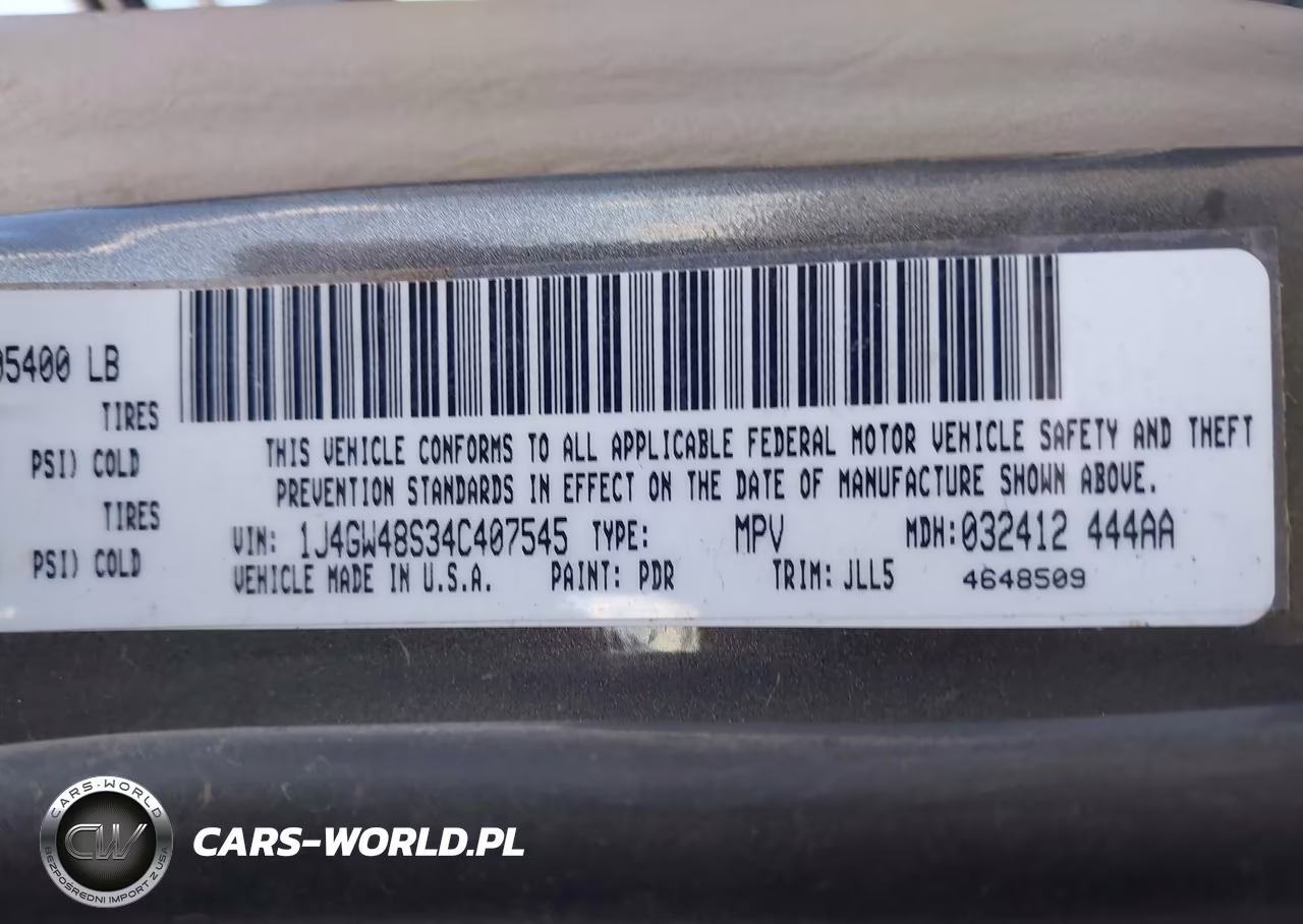 2004 Jeep Grand Cherokee Laredo VIN:1J4GW48S34C407545 - 9