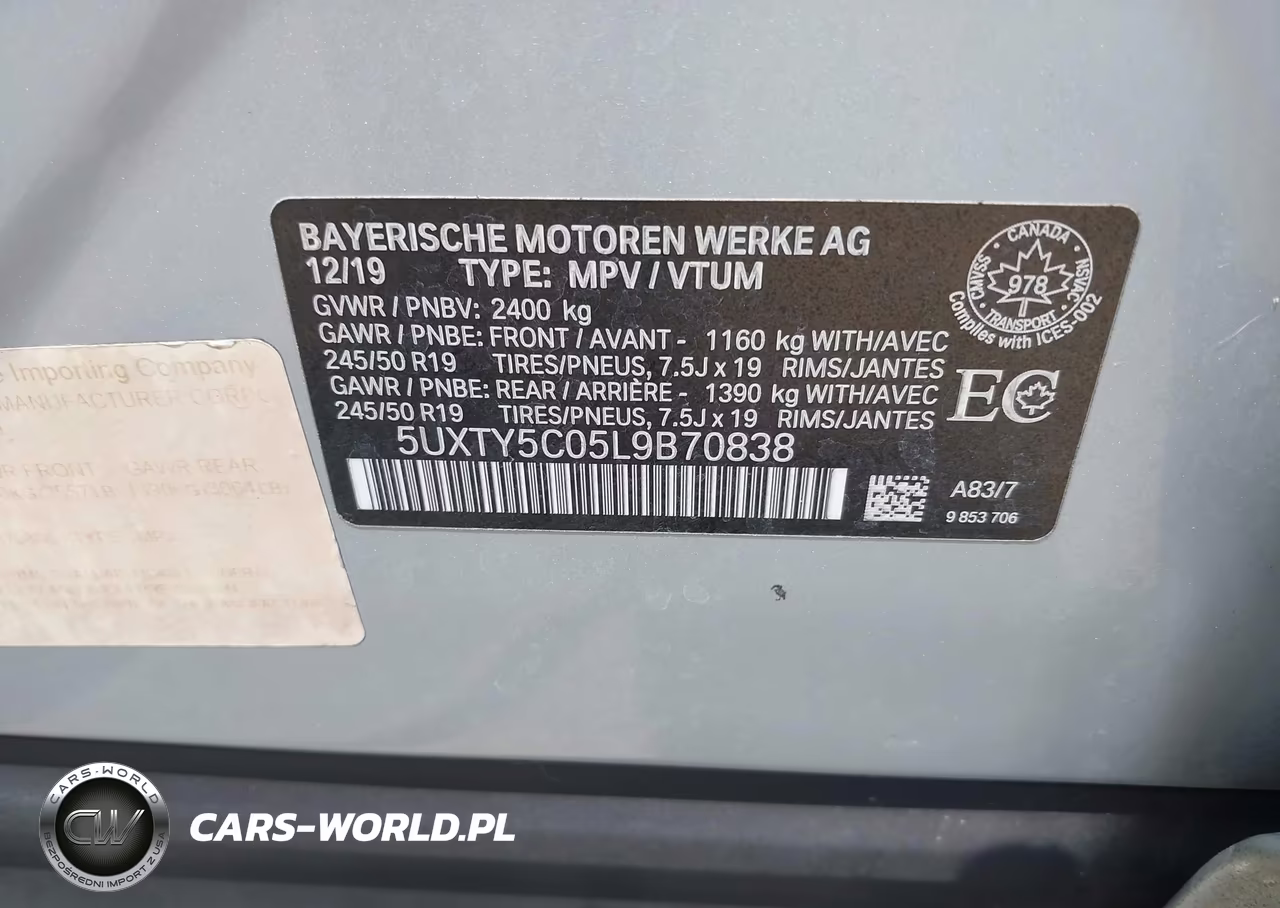 2020 BMW X3 xDrive30I VIN:5UXTY5C05L9B70838 - 9