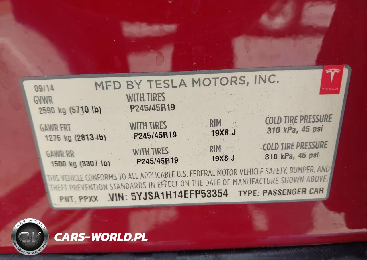 2014 Tesla Model S P85 VIN:5YJSA1H14EFP53354 - 9