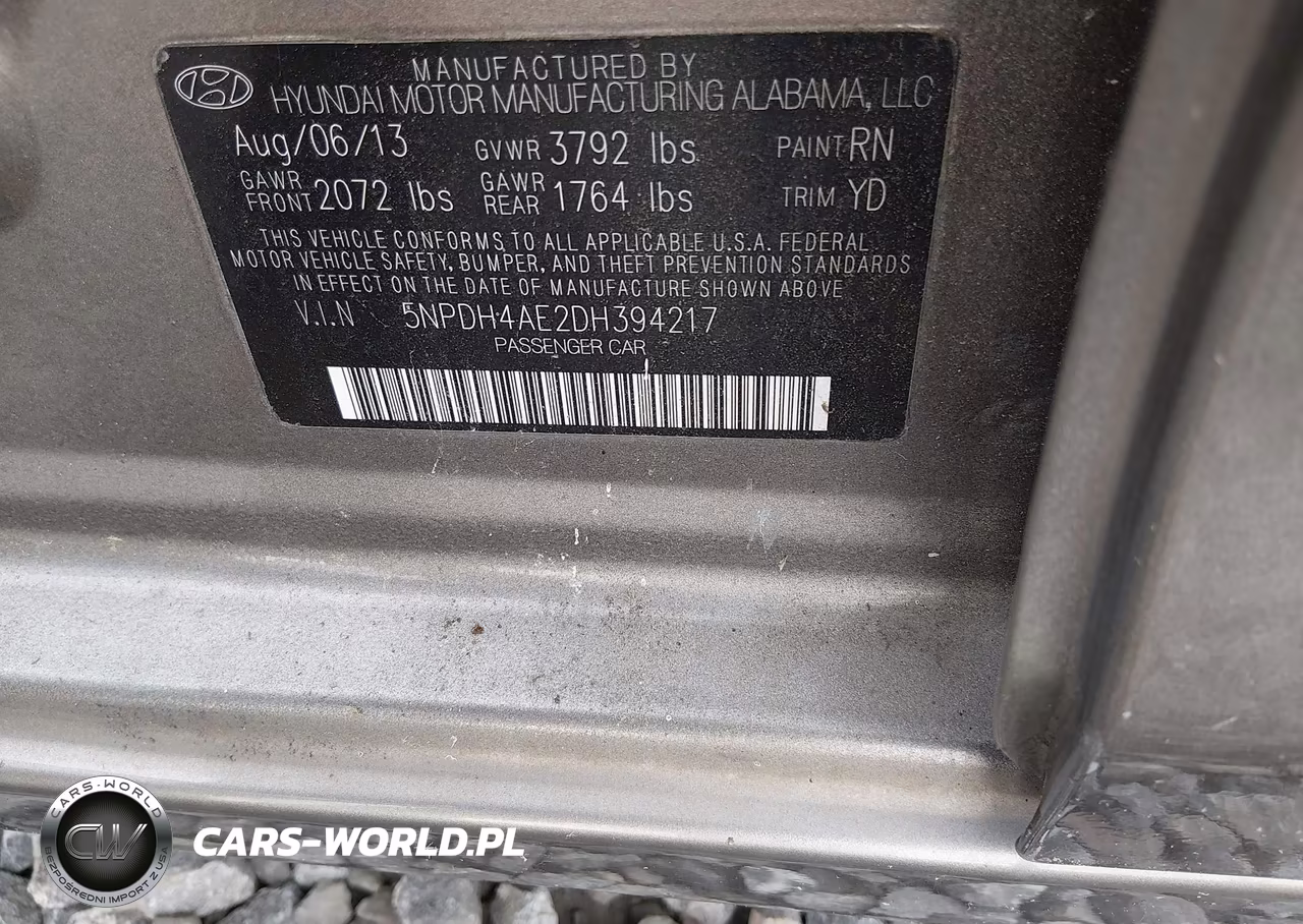 2013 Hyundai Elantra Gls VIN:5NPDH4AE2DH394217 - 9