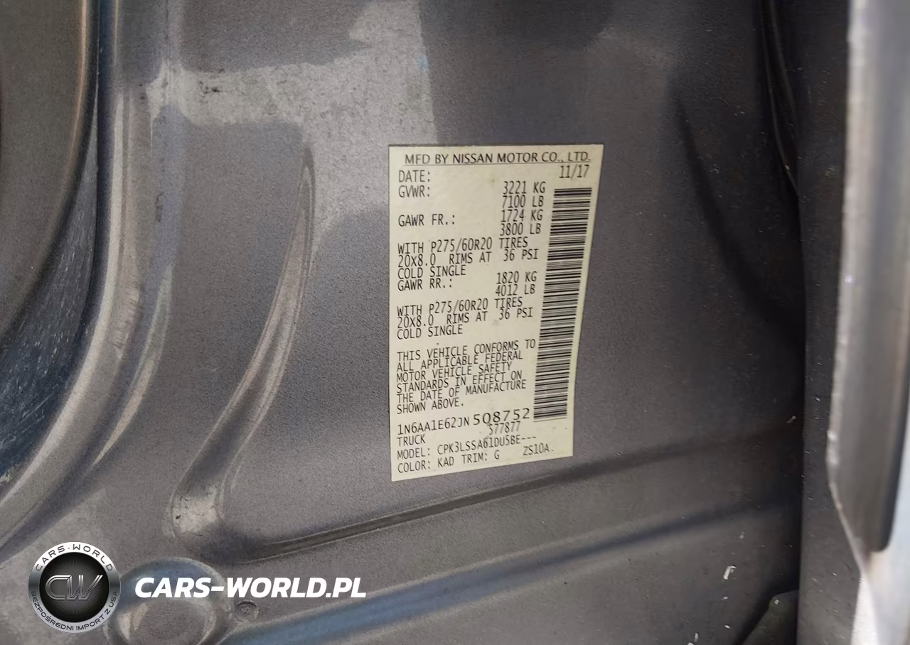 2018 Nissan Titan Sv VIN:1N6AA1E62JN508752 - 9