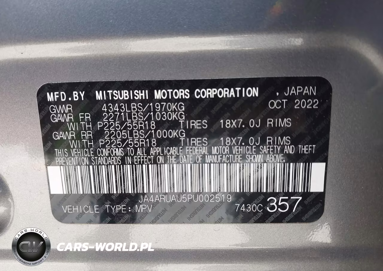 2023 Mitsubishi Outlander Sport 2.0 Es Awc-2.0 Le Awc-2.0 Ralliart Awc-2.0 S Awc-2.0 Se Awc VIN:JA4ARUAU5PU002519 - 9
