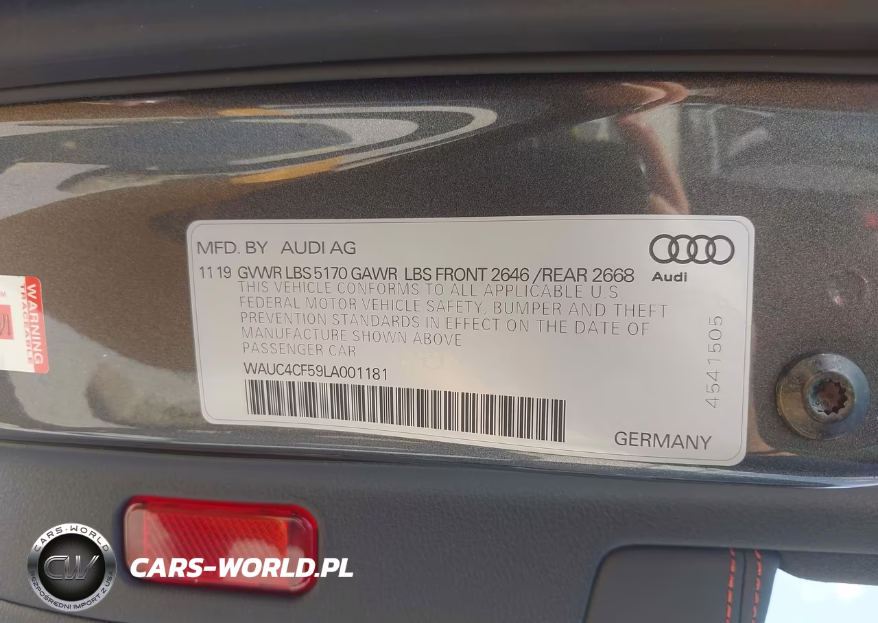 2020 Audi S5 Sportback Premium Plus Tfsi Quattro Tiptronic VIN:WAUC4CF59LA001181 - 9