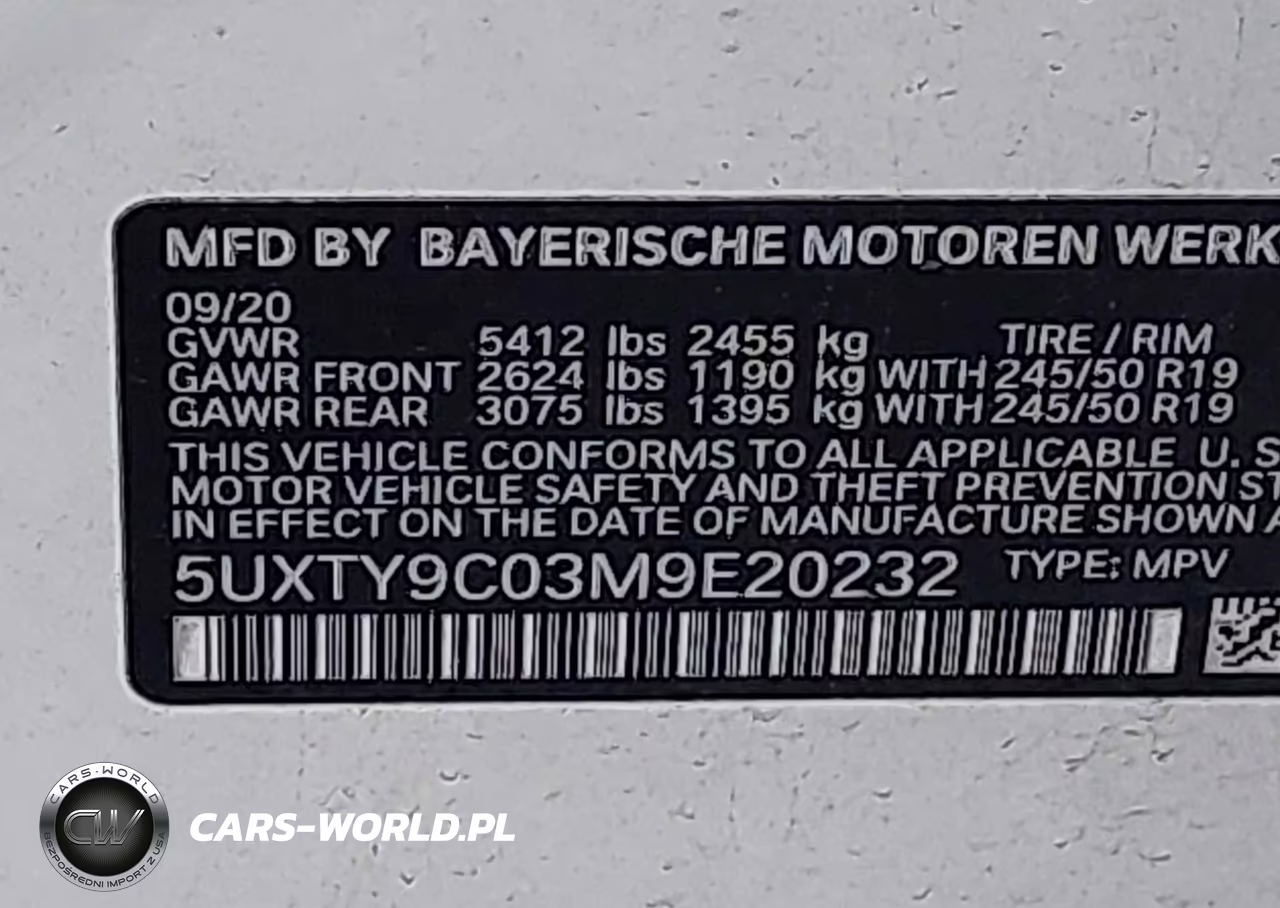 2021 BMW X3 M40I VIN:5UXTY9C03M9E20232 - 9