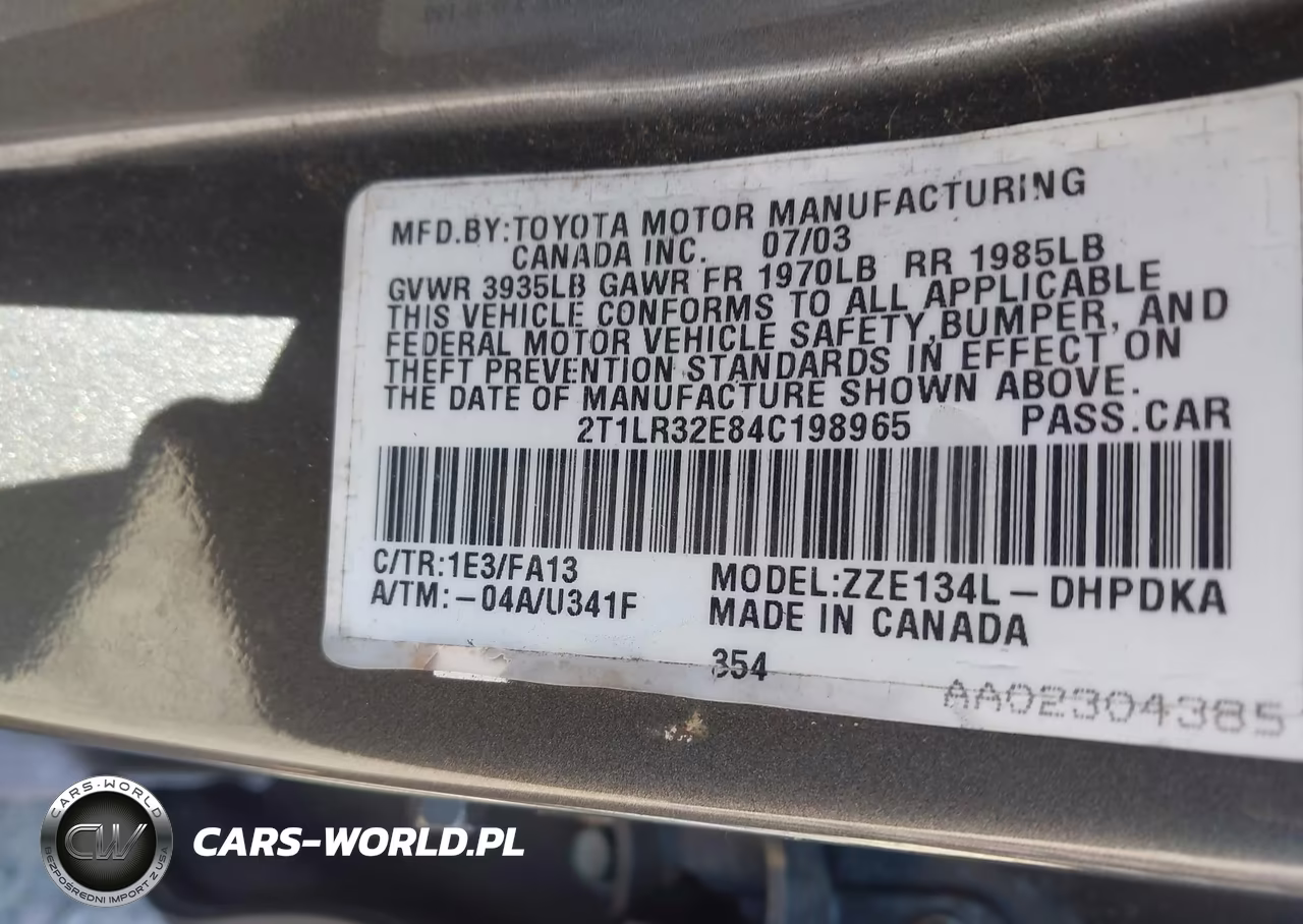 2004 Toyota Matrix Standard VIN:2T1LR32E84C198965 - 9