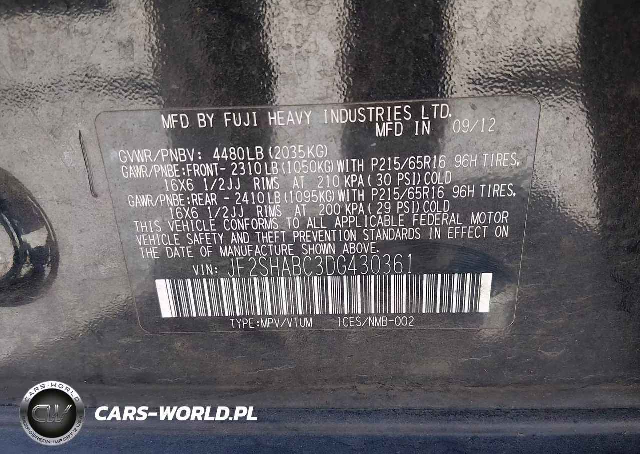 2013 Subaru Forester 2.5X VIN:JF2SHABC3DG430361 - 9