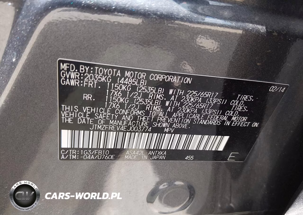 2014 Toyota Rav4 Le VIN:JTMZFREV4EJ003774 - 9