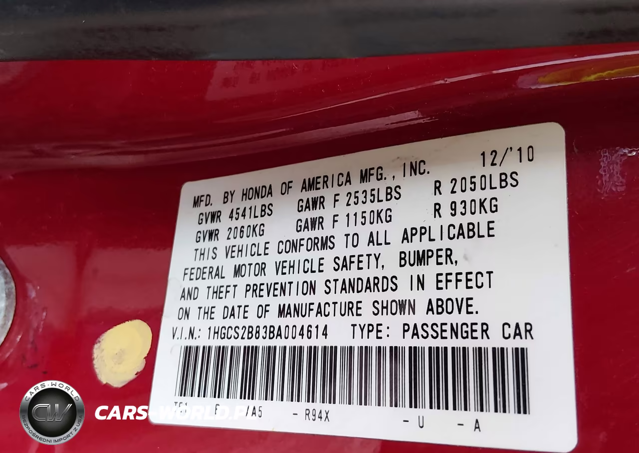 2011 Honda Accord 3.5 Ex-L VIN:1HGCS2B83BA004614 - 9