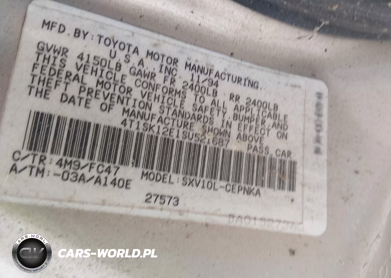 1995 Toyota Camry Le VIN:4T1SK12E1SU521687 - 9