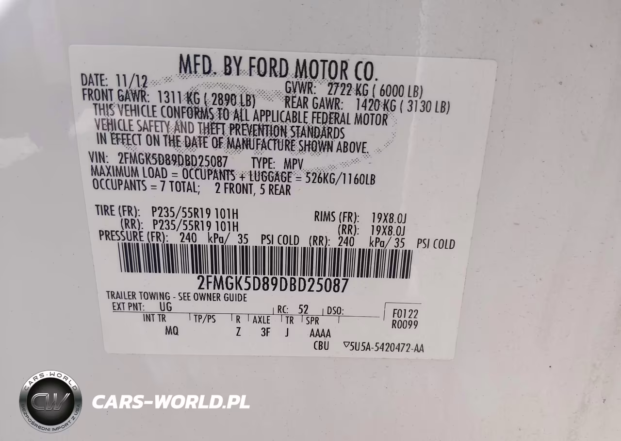 2013 Ford Flex Limited VIN:2FMGK5D89DBD25087 - 9