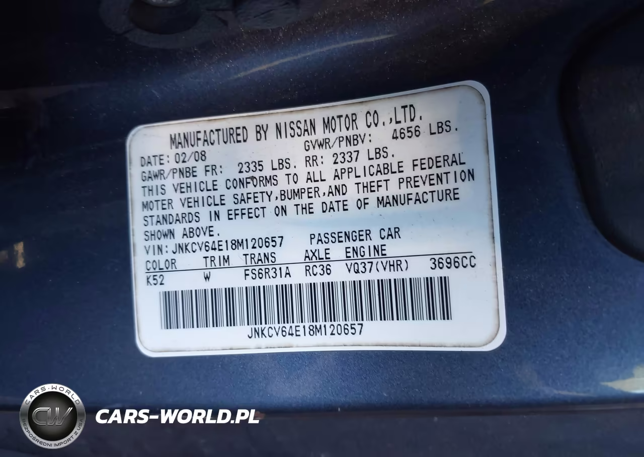 2008 Infiniti G37 Sport VIN:JNKCV64E18M120657 - 9