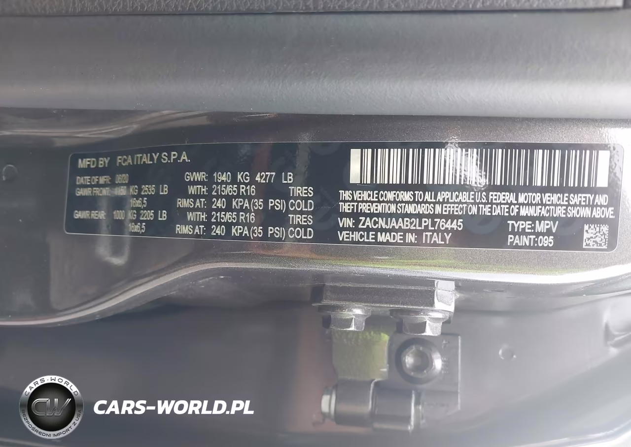 2020 Jeep Renegade Sport Fwd VIN:ZACNJAAB2LPL76445 - 9