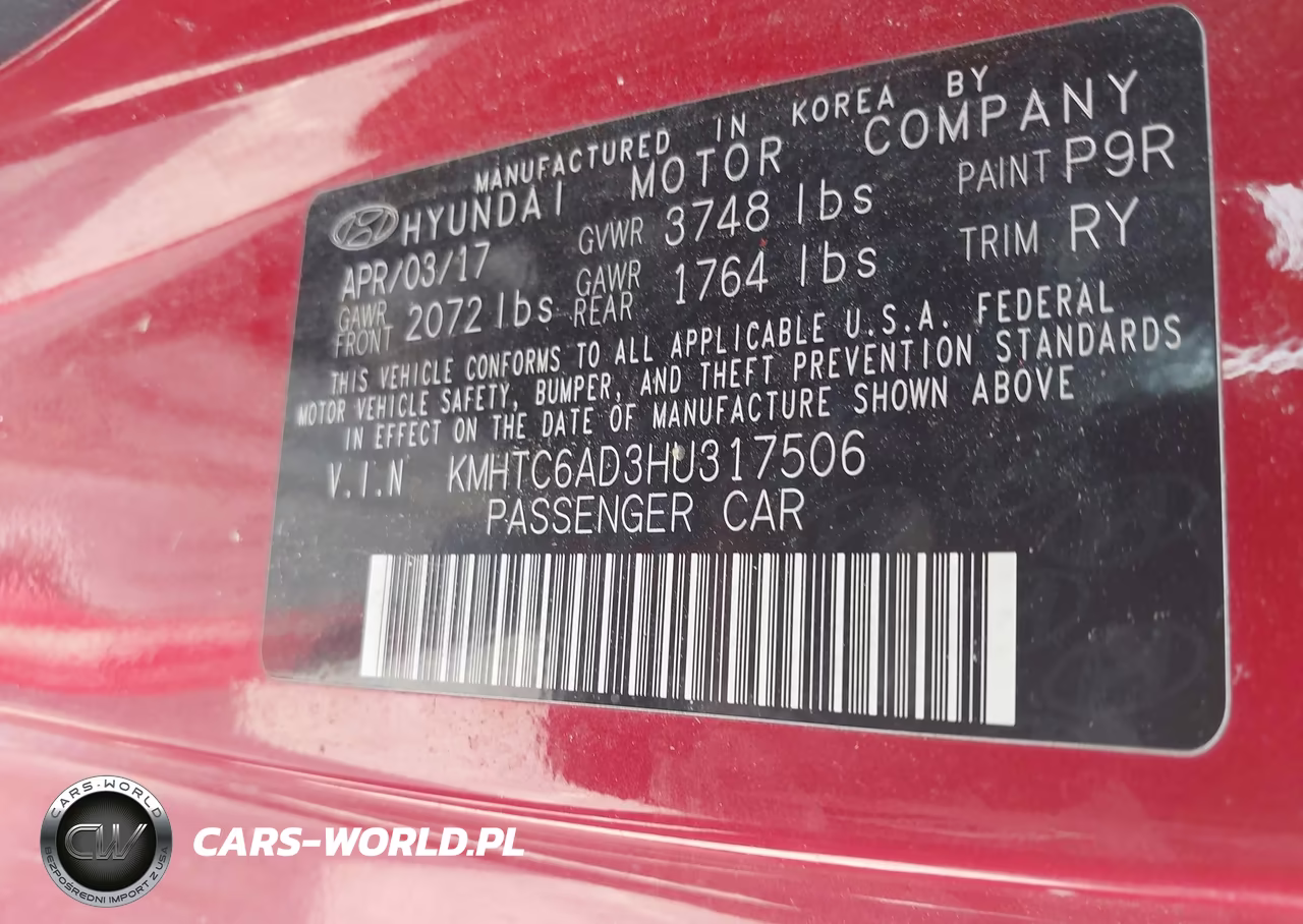 2017 Hyundai Veloster VIN:KMHTC6AD3HU317506 - 9