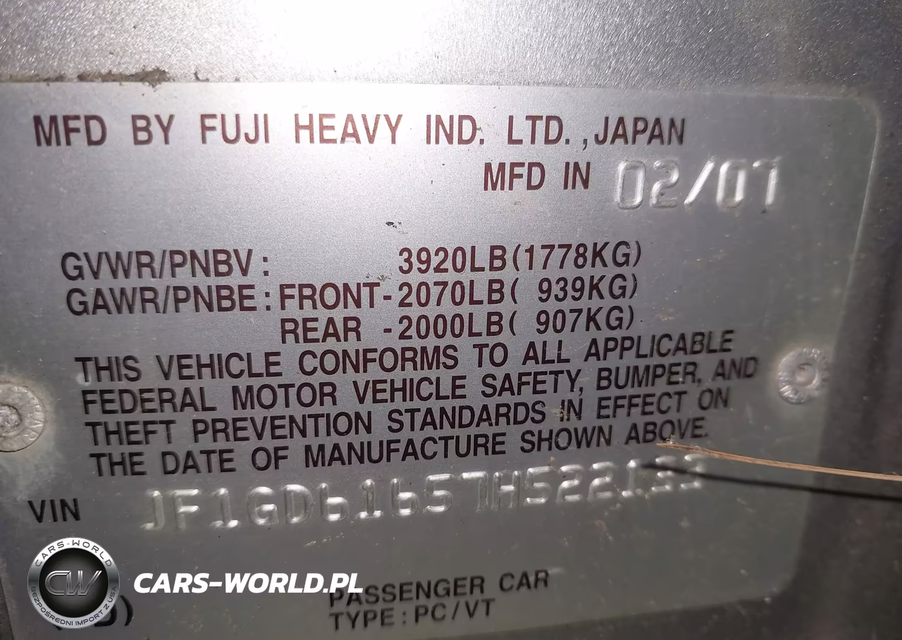 2007 Subaru Impreza 2.5I VIN:JF1GD61657H522133 - 9