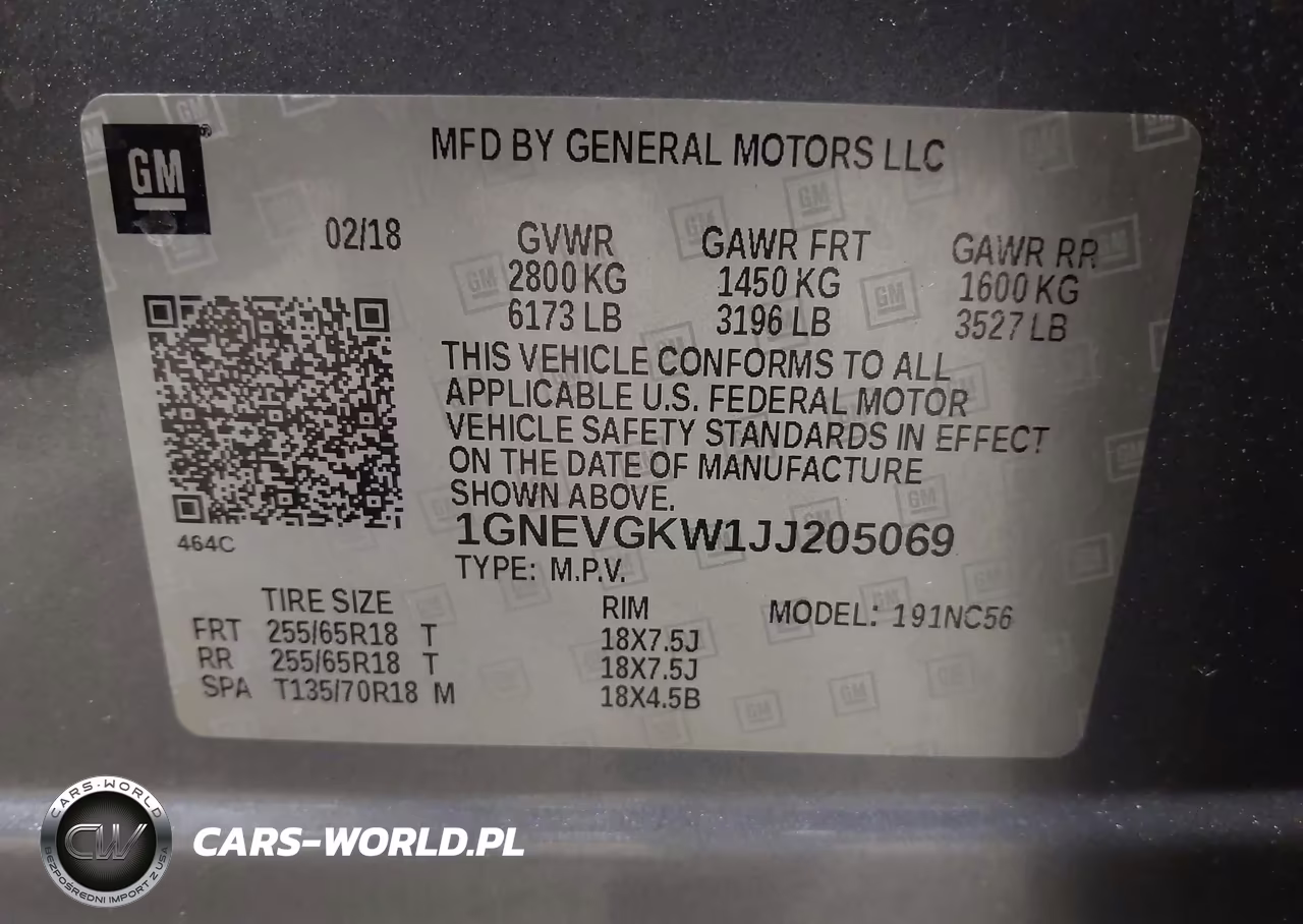 2018 Chevrolet Traverse Lt VIN:1GNEVGKW1JJ205069 - 9