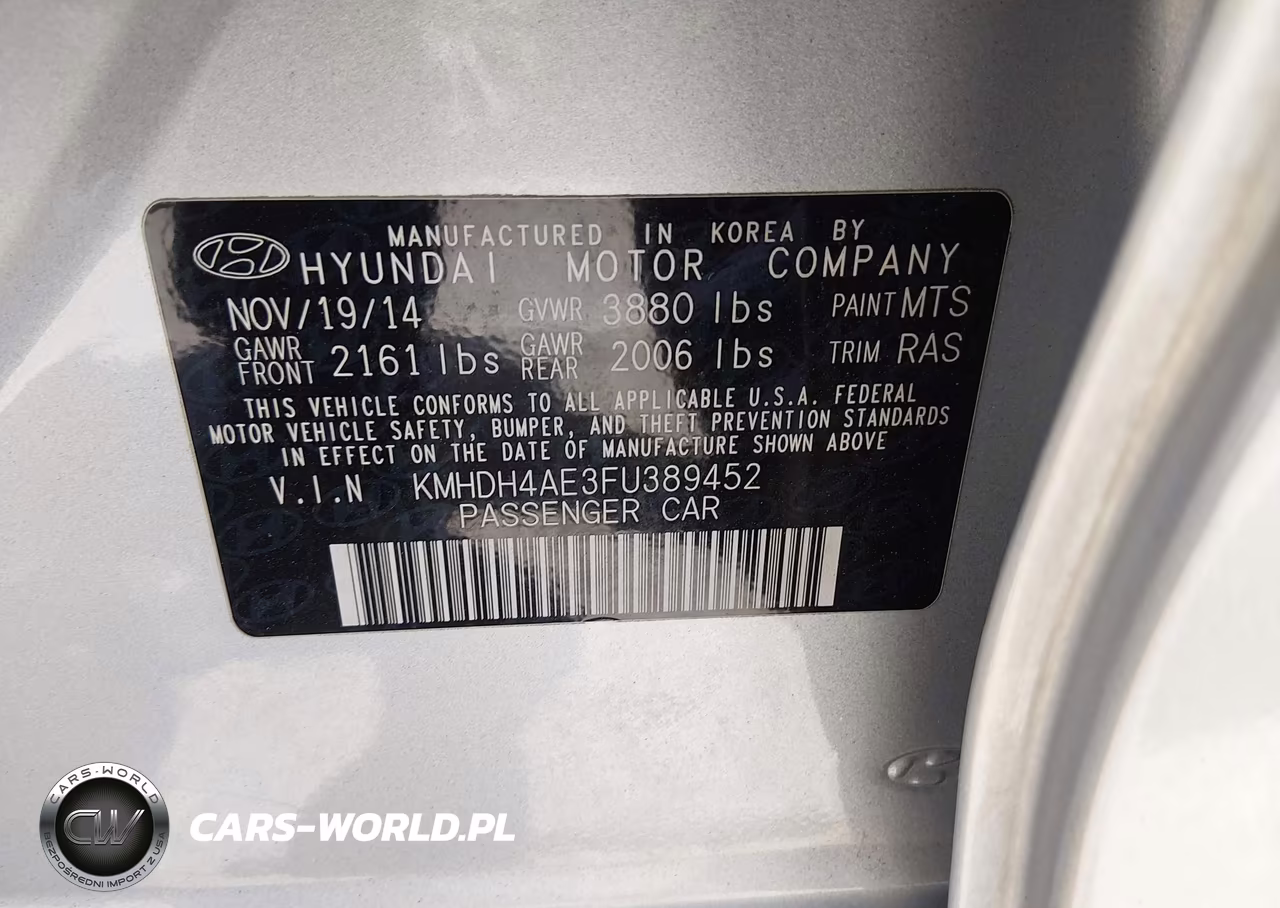 2015 Hyundai Elantra Se VIN:KMHDH4AE3FU389452 - 9