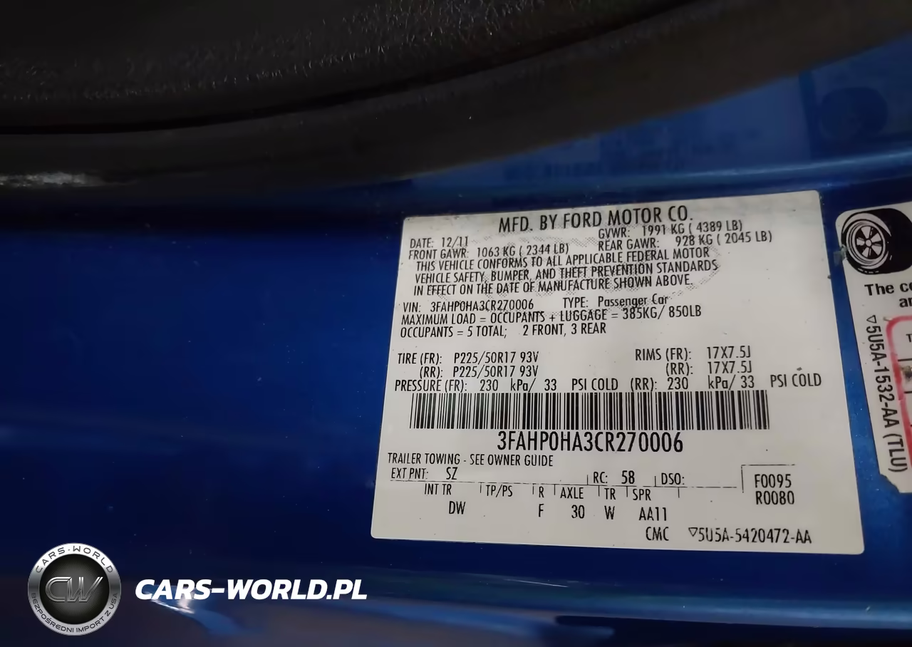 2012 Ford Fusion Se VIN:3FAHP0HA3CR270006 - 9