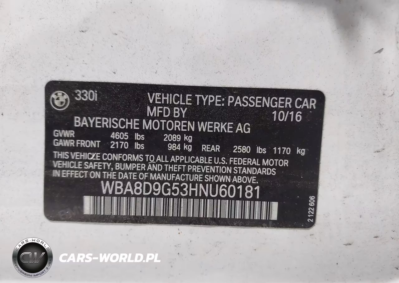 2017 BMW 330I xDrive VIN:WBA8D9G53HNU60181 - 9