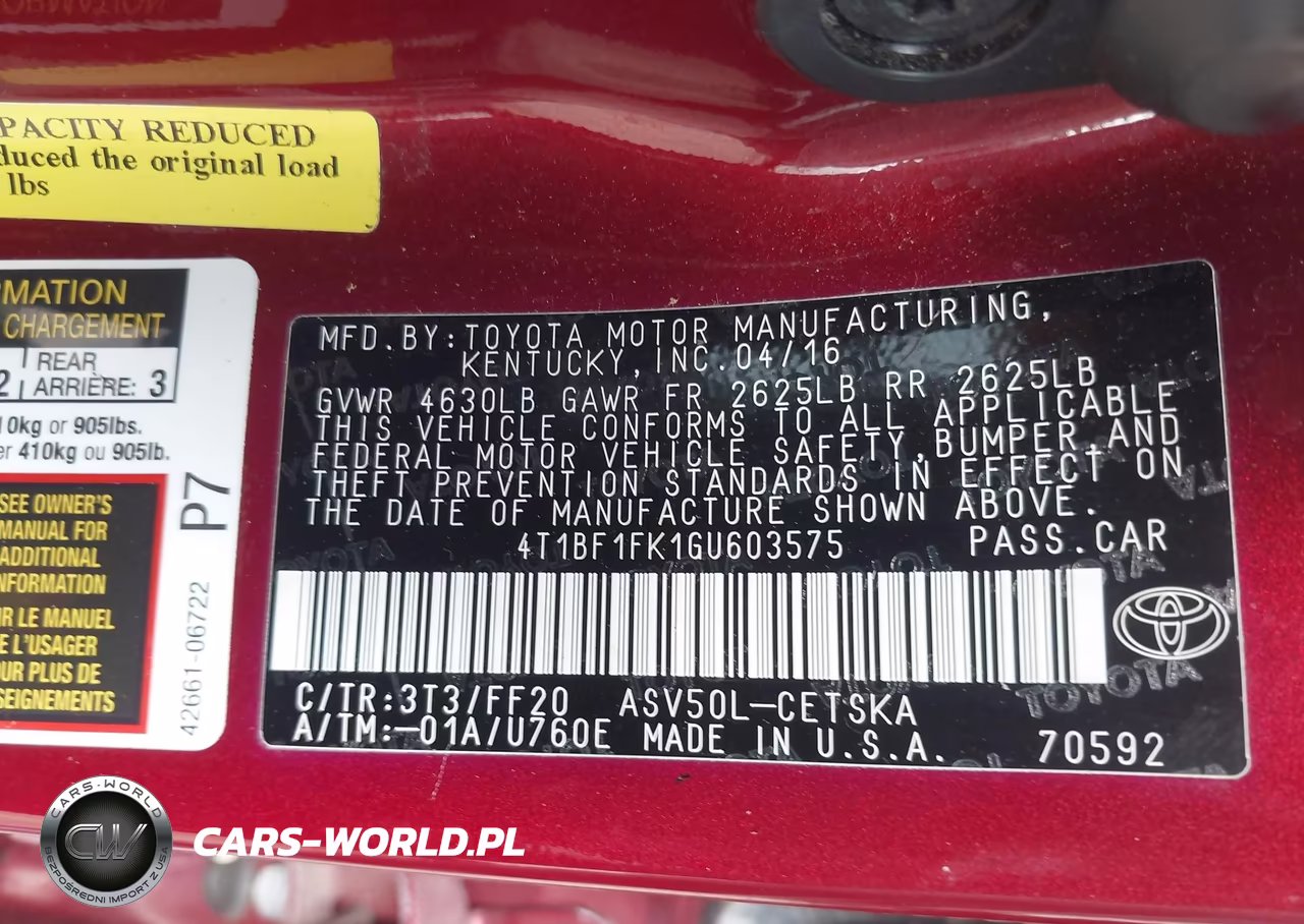 2016 Toyota Camry Se VIN:4T1BF1FK1GU603575 - 9