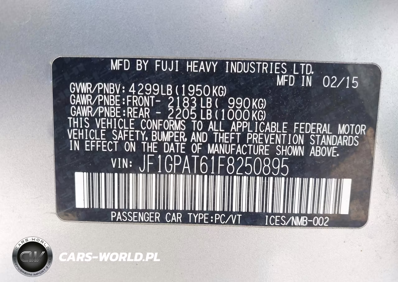 2015 Subaru Impreza 2.0I Sport Premium VIN:JF1GPAT61F8250895 - 9