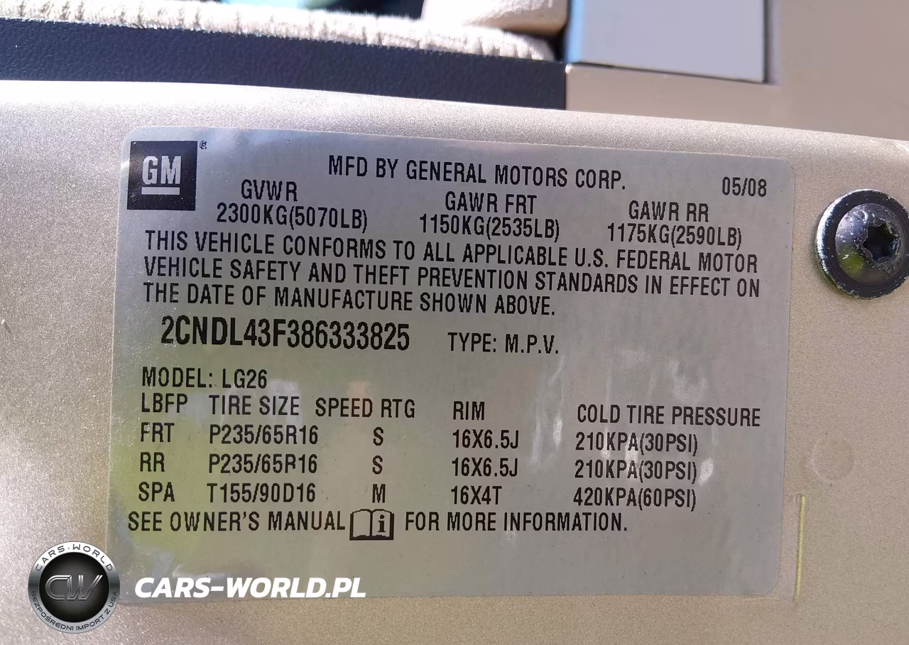 2008 Chevrolet Equinox Lt VIN:2CNDL43F386333825 - 9