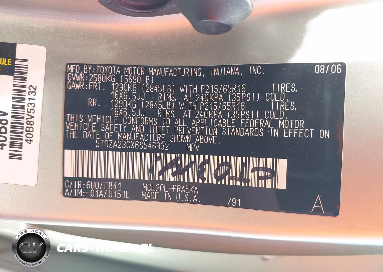 2006 Toyota Sienna Ce VIN:5TDZA23CX6S546932 - 9