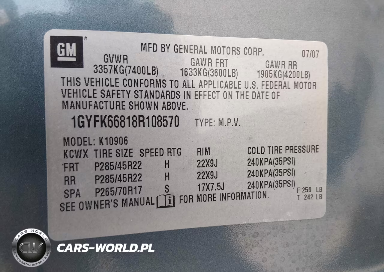 2008 Cadillac Escalade Esv VIN:1GYFK66818R108570 - 9