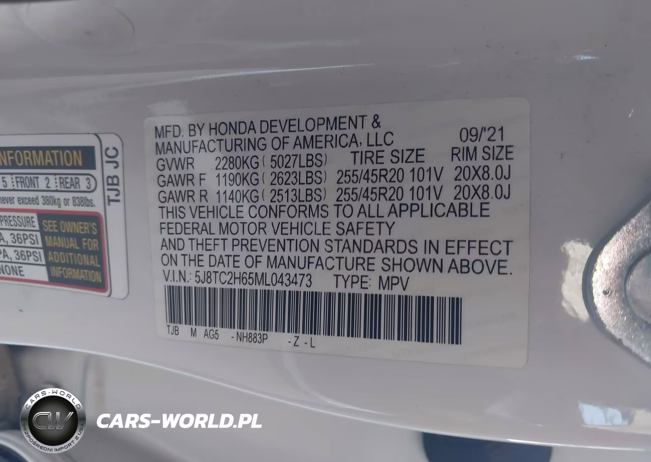 2021 Acura Rdx A-Spec Package VIN:5J8TC2H65ML043473 - 9
