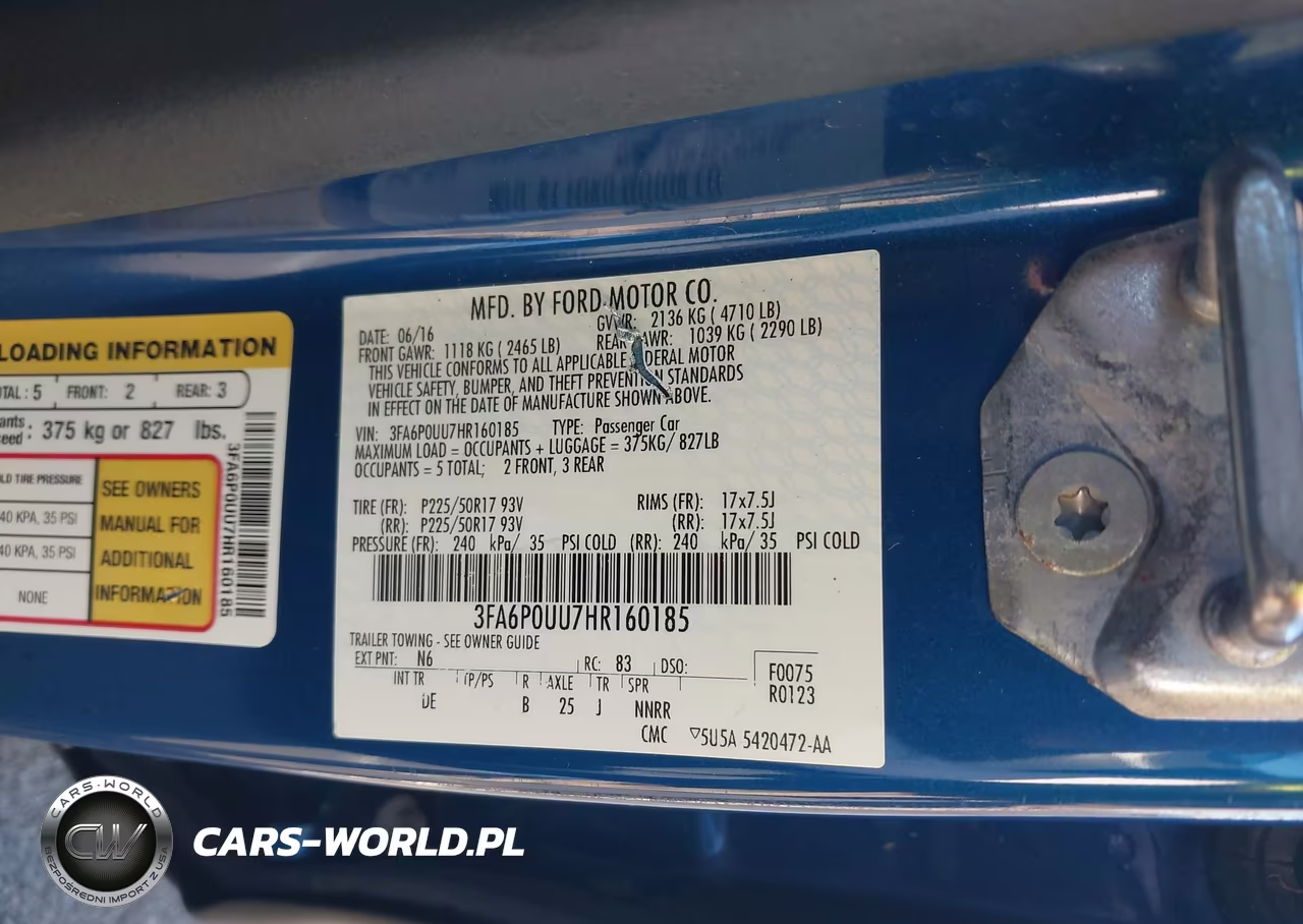 2017 Ford Fusion Hybrid S VIN:3FA6P0UU7HR160185 - 9