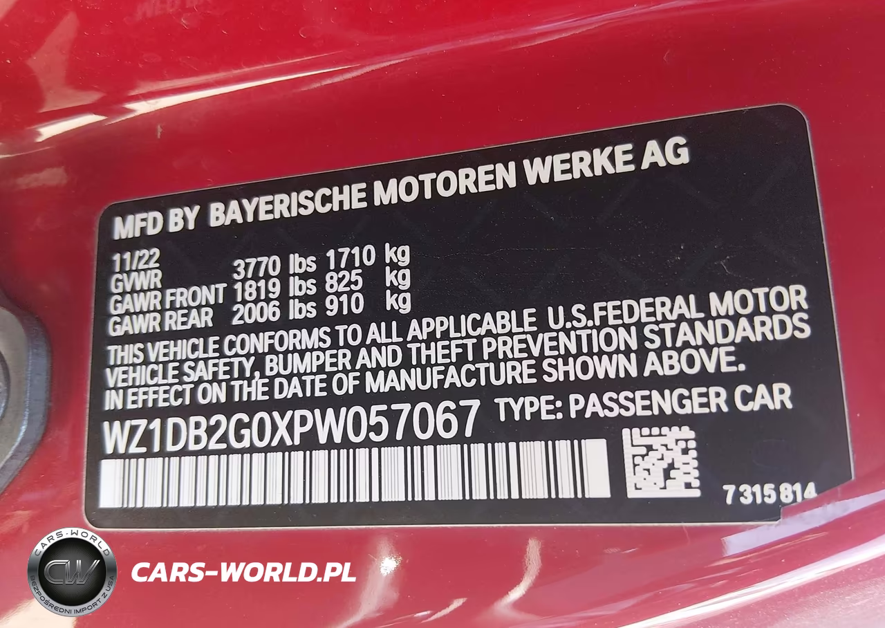 2023 Toyota Gr Supra 2.0 VIN:WZ1DB2G0XPW057067 - 9