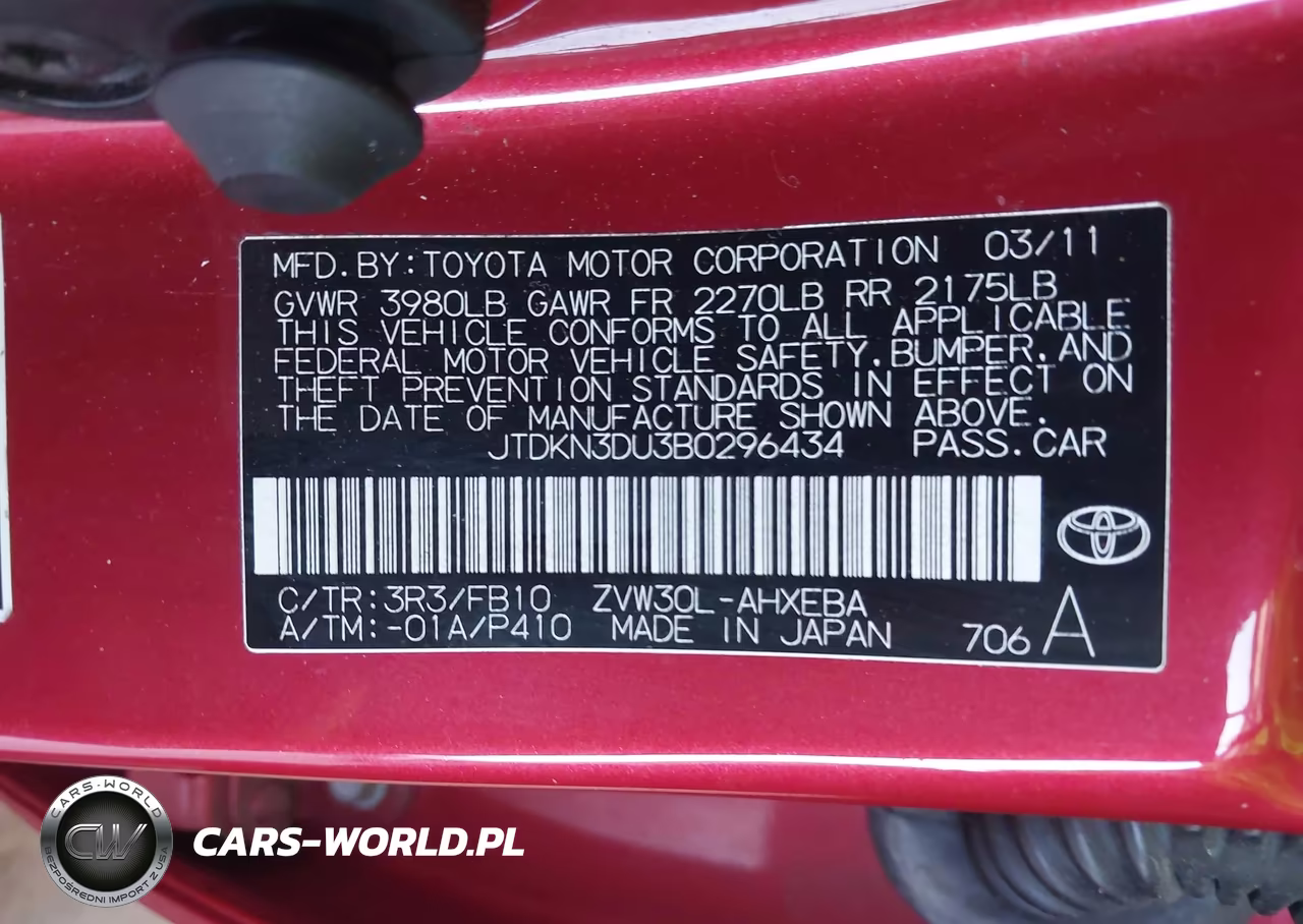2011 Toyota Prius Three VIN:JTDKN3DU3B0296434 - 9