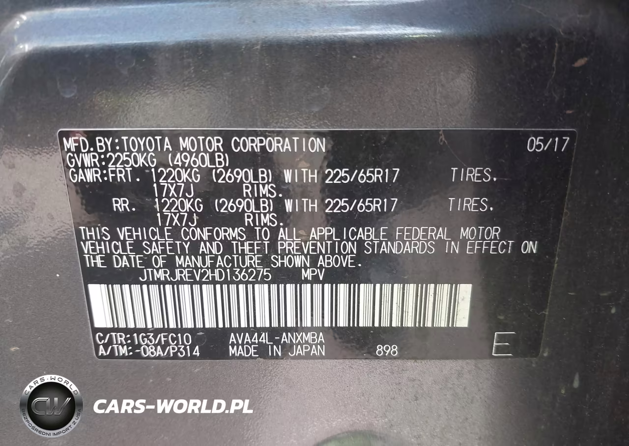 2017 Toyota Rav4 Hybrid Xle VIN:JTMRJREV2HD136275 - 9