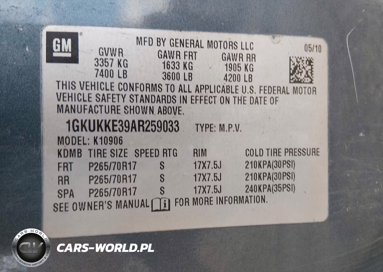 2010 GMC Yukon Xl 1500 Slt VIN:1GKUKKE39AR259033 - 9