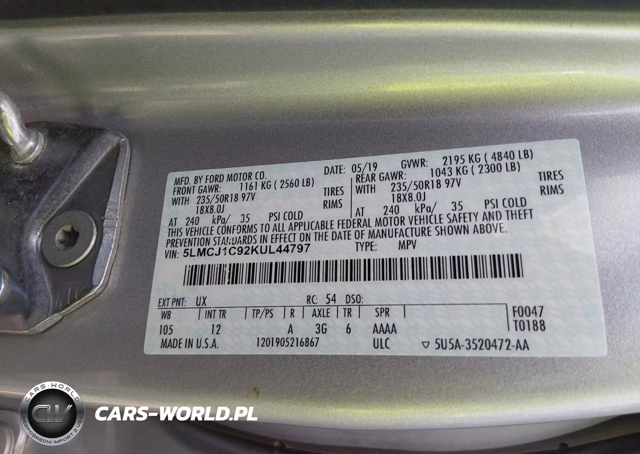 2019 Lincoln Mkc Standard VIN:5LMCJ1C92KUL44797 - 9