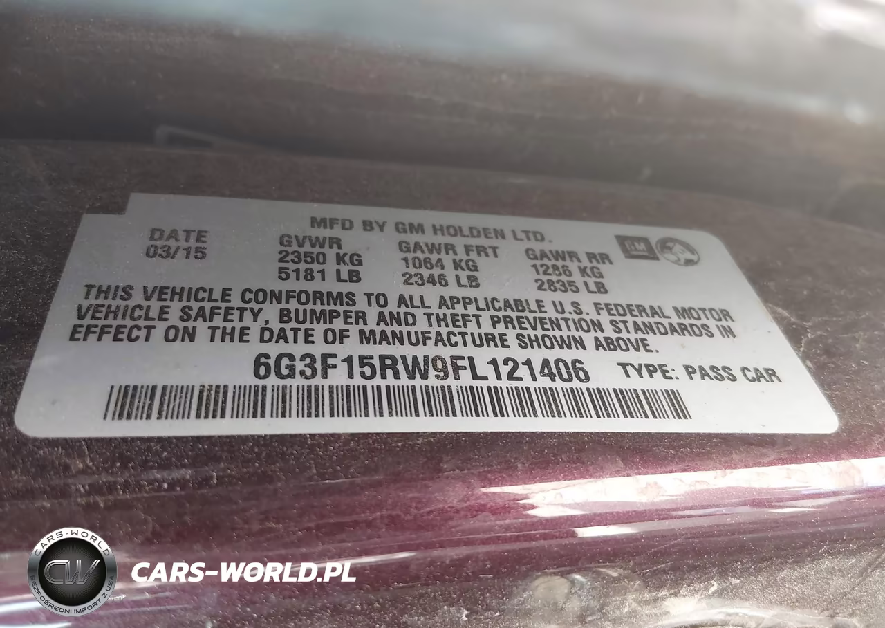 2015 Chevrolet Ss VIN:6G3F15RW9FL121406 - 9